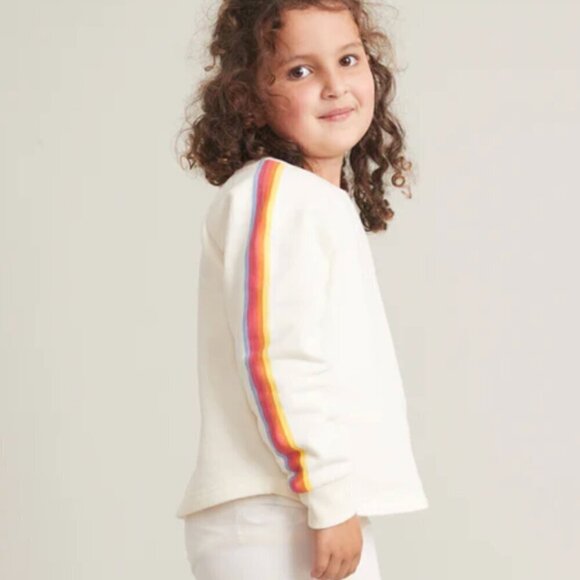 Marine Layer ML x LF Summit Sweatshirt Mini Crew Pullover Cream Striped NWT 6 - Picture 1 of 6